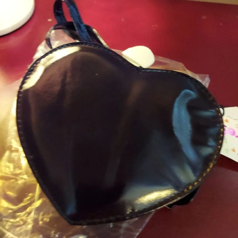 Mary Janes Style Glitter Holographic Heart Crossbody Bag - Black BNWT RETIRED